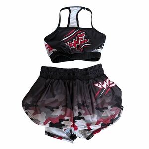 Varsity Woodlands Elite Girls Practice Wear Set | Red/Black Camo | Size YS